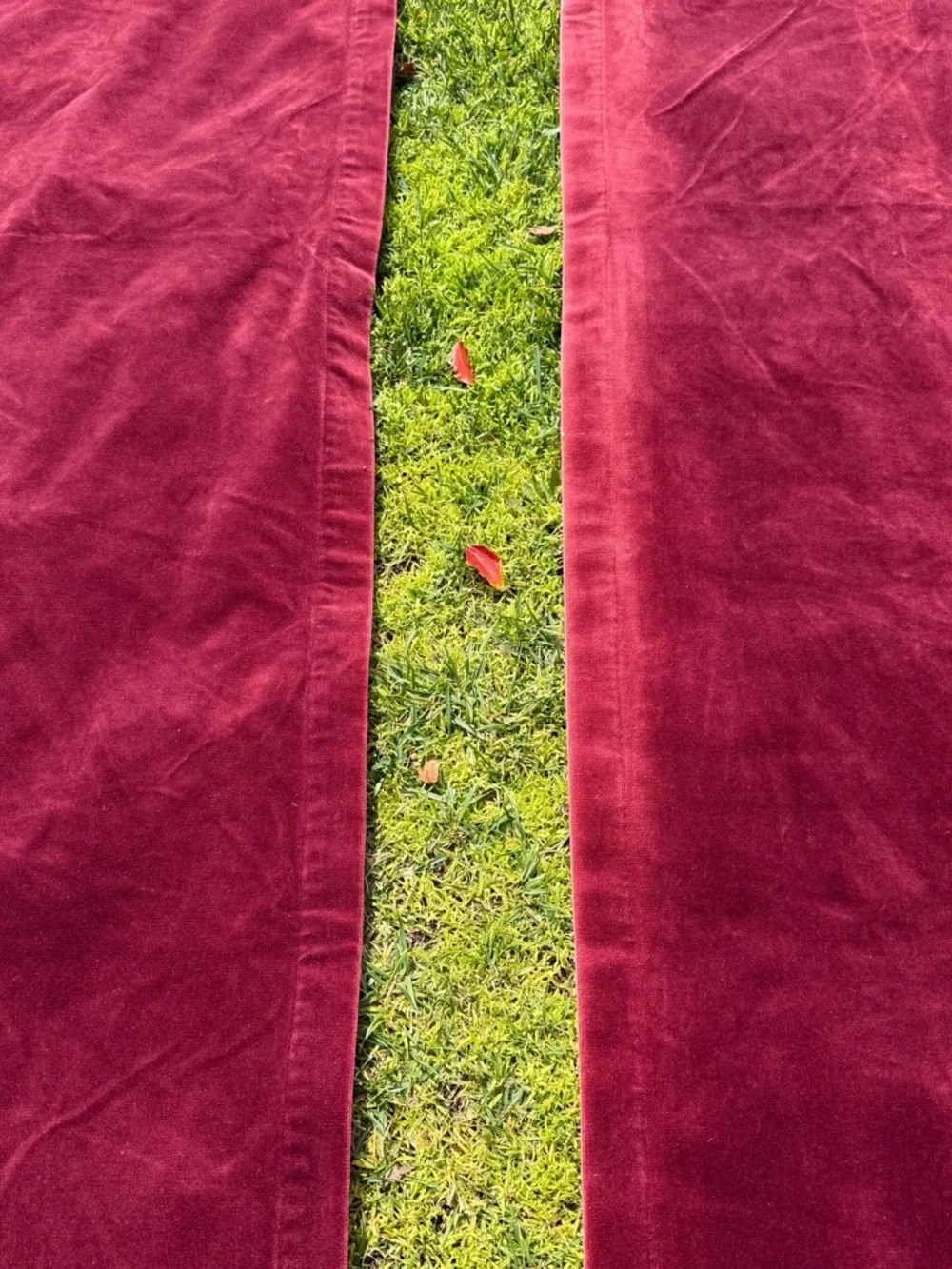 Pottery Barn Velvet Twill Merlot Red Drape Set 48x96 100% Cotton Mexico READ